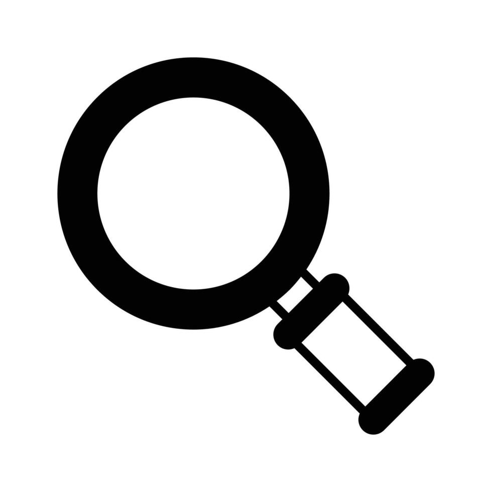 An icon of magnifier that is suitable for search, zoom, and discovery functions in digital interfaces vector