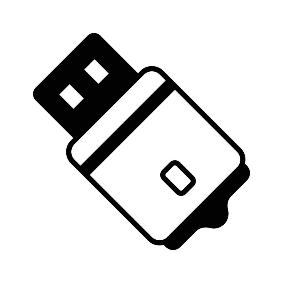 A unique USB icon, symbolizing data transfer, connectivity, and technology in digital interfaces vector