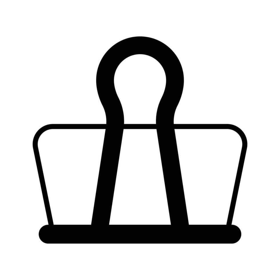 Bulldog clip design, icon of binder in modern style, paper clip vector