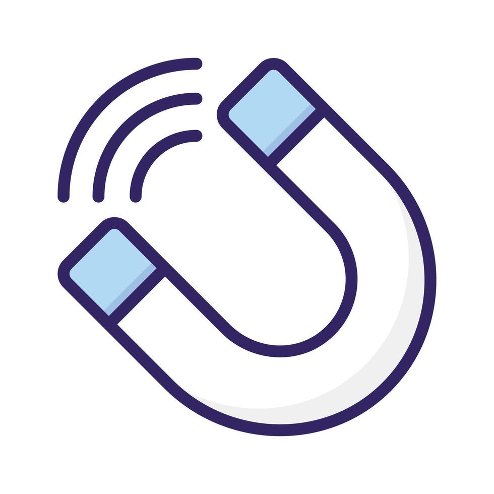 Physics magnet icon in style, scalable of attraction vector