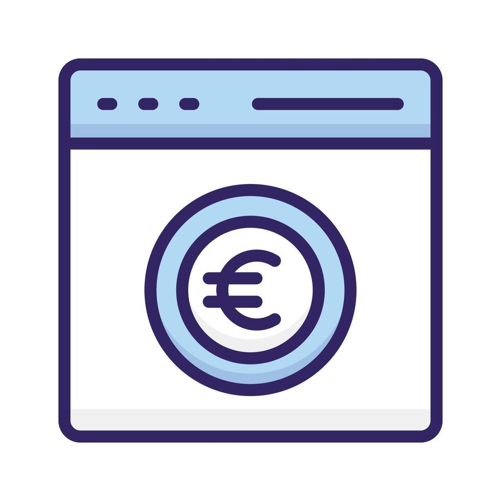 Dollar coin inside webpage showing concept icon of pay per click or monetization vector