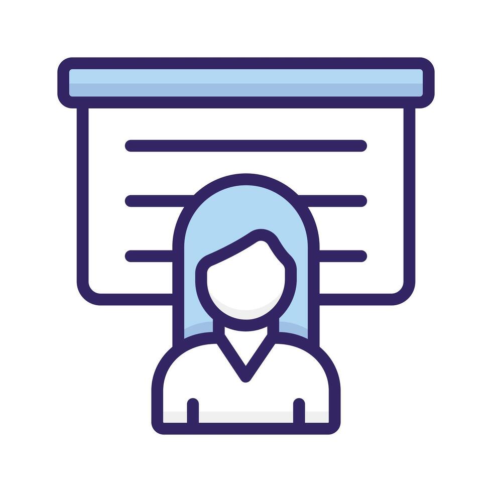 A person giving a presentation, symbolizing business meetings, Business presentation icon vector