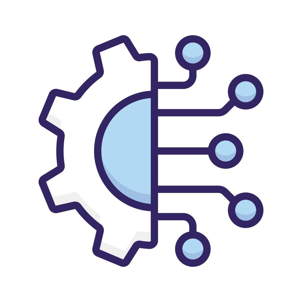 A hybrid icon symbolizing the fusion of technology and mechanical systems vector