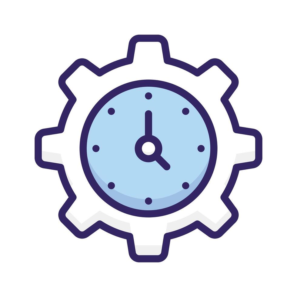 Clock with gear showing concept of time management, high quality graphics vector