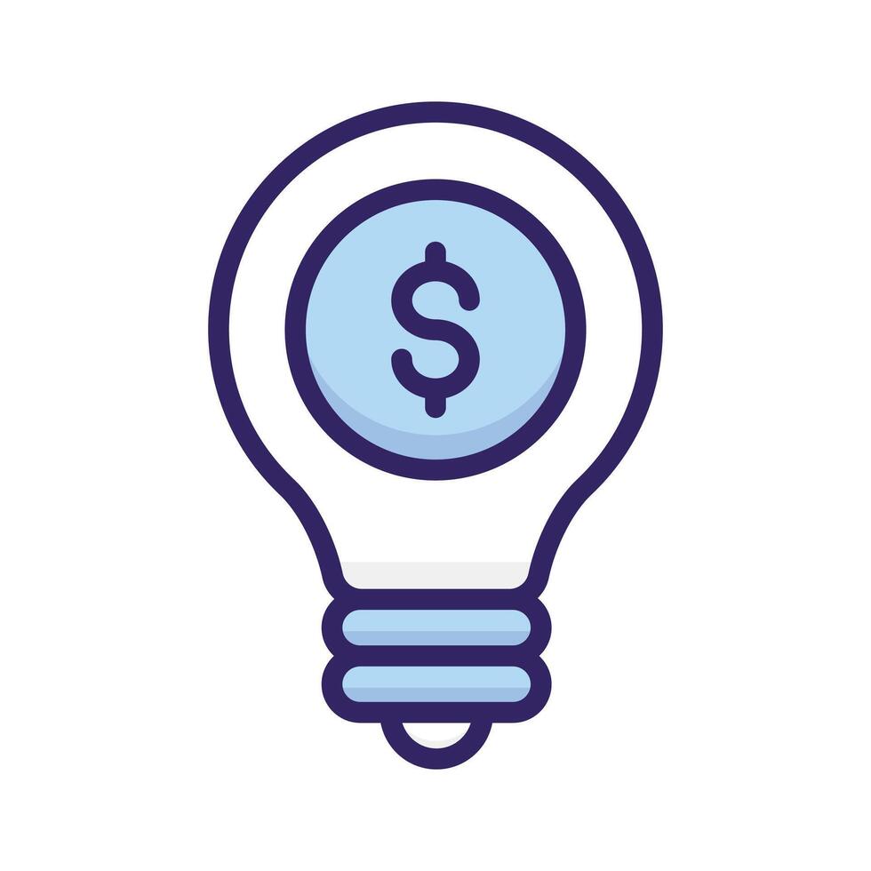 Dollar inside bulb depicting innovative idea, financial idea icon design vector