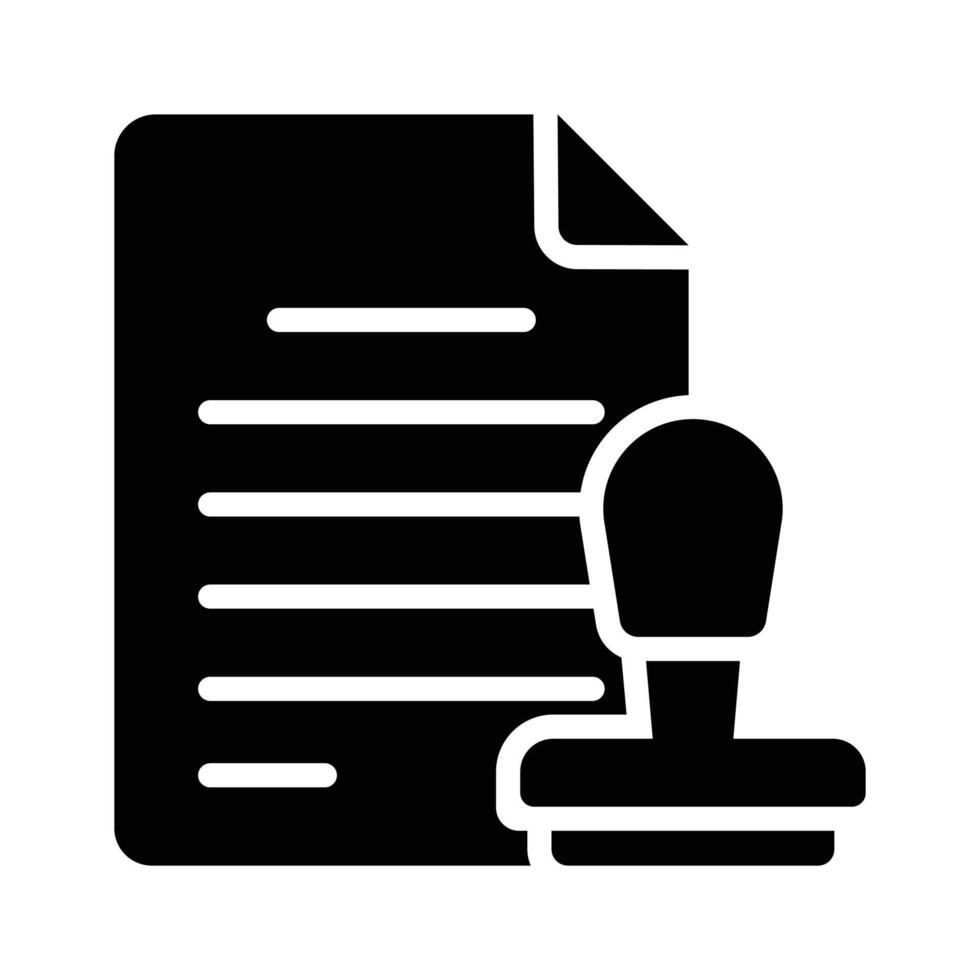 Stamp and paper showing of official document in trendy style vector
