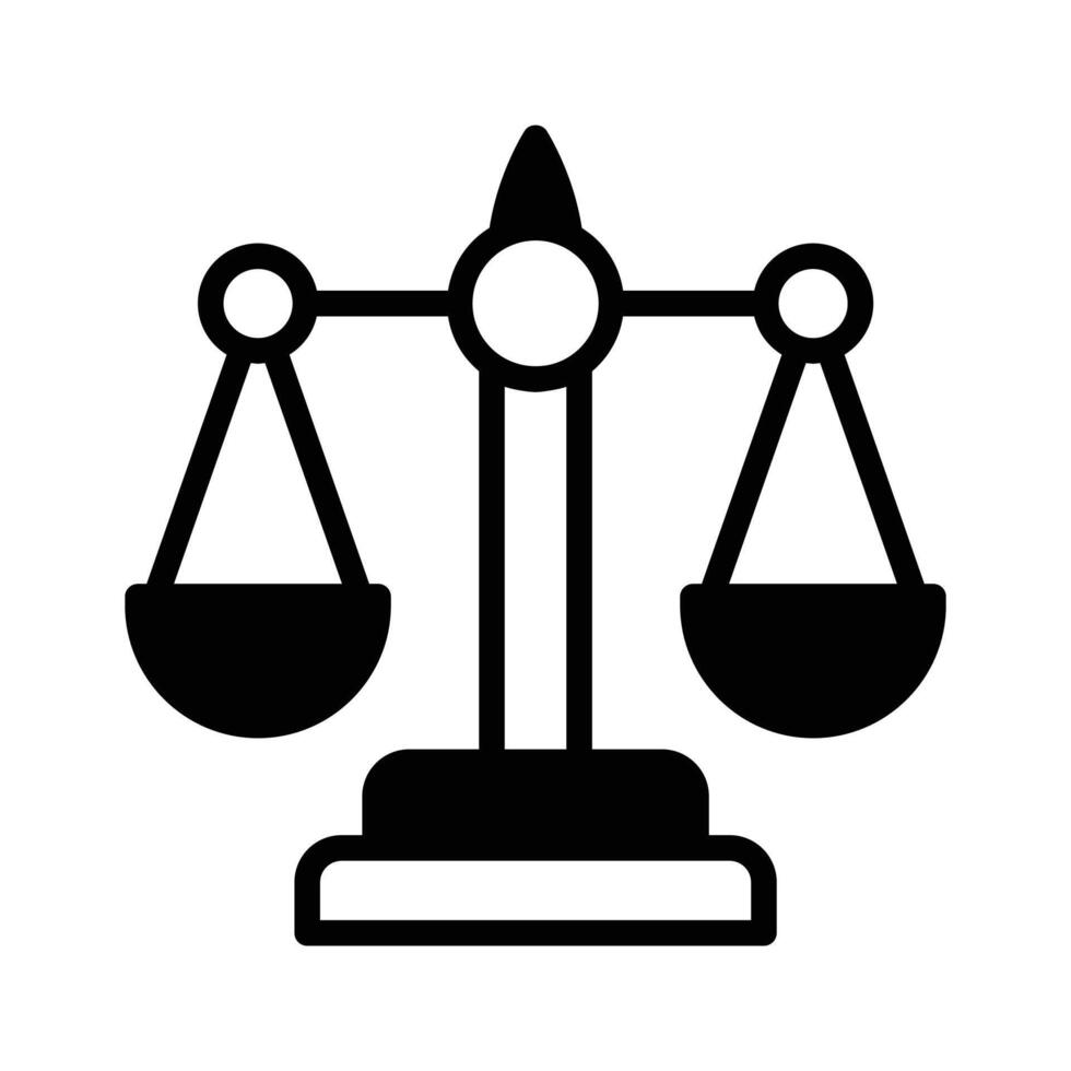 Trendy icon of balance scale in editable style, business law symbol vector