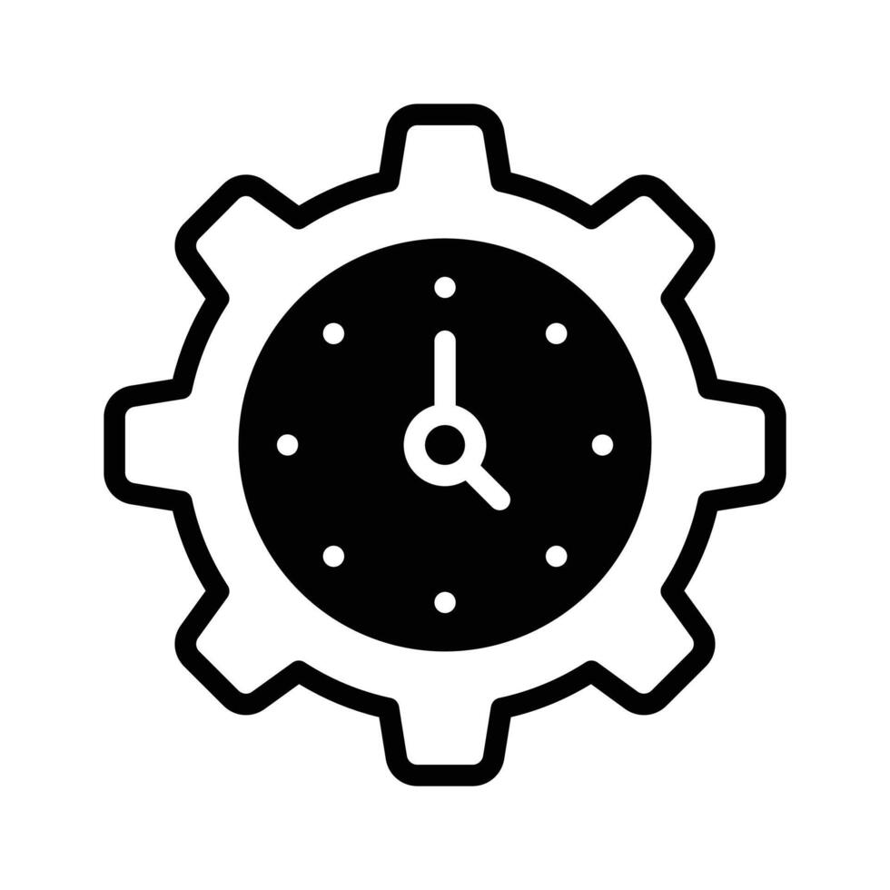 Clock with gear showing concept of time management, high quality graphics vector