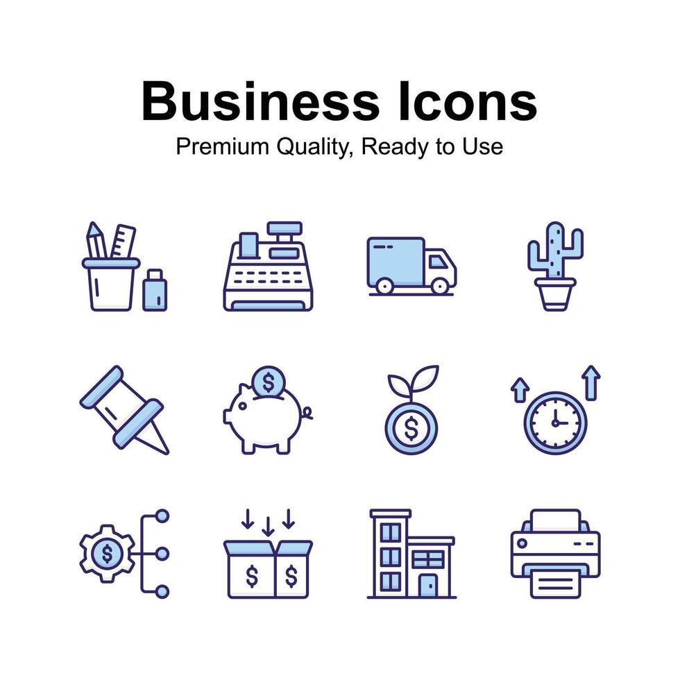 Well designed business and finance icons set in trendy style vector