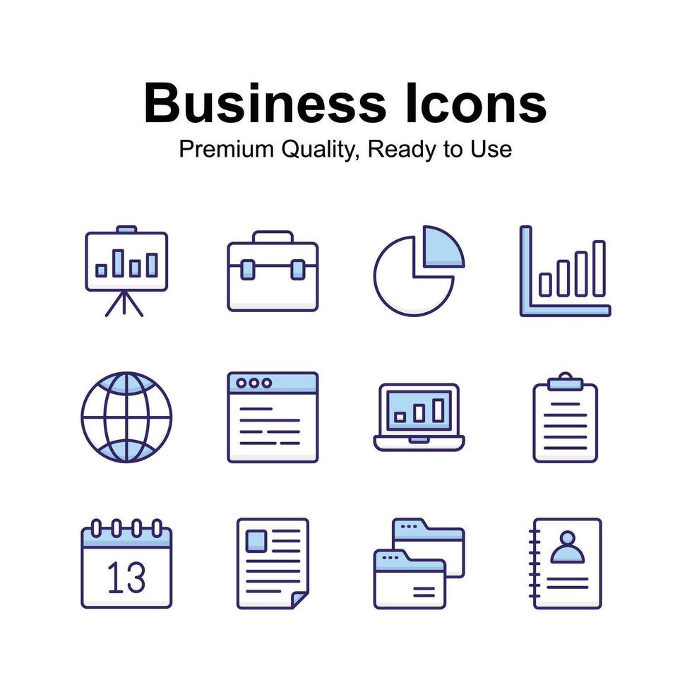 Pack of business icons isolated on white background vector