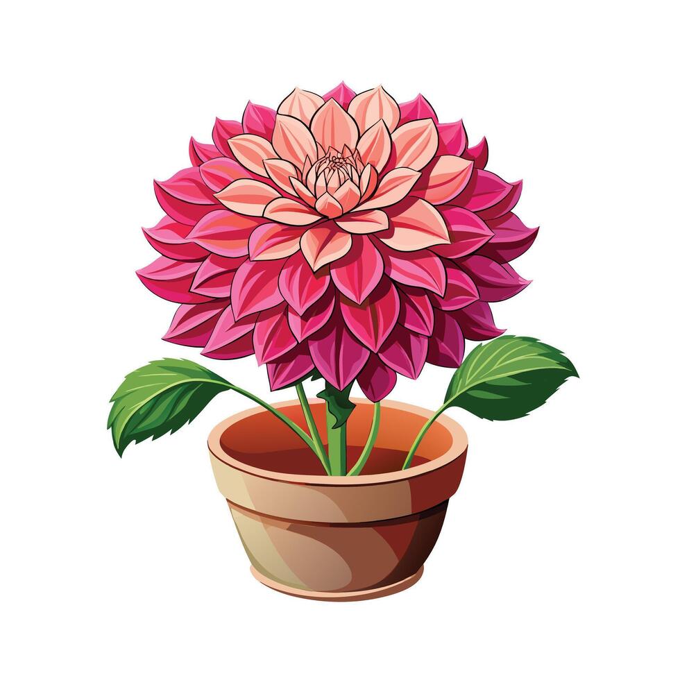 Beautiful Flowerpot Houseplant Illustration vector