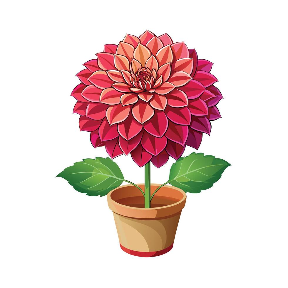 Beautiful Flowerpot Houseplant Illustration vector