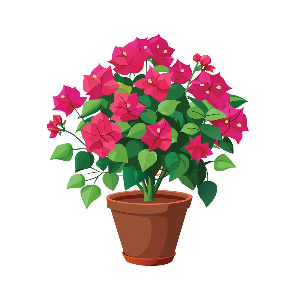 Beautiful Flowerpot Houseplant Illustration vector
