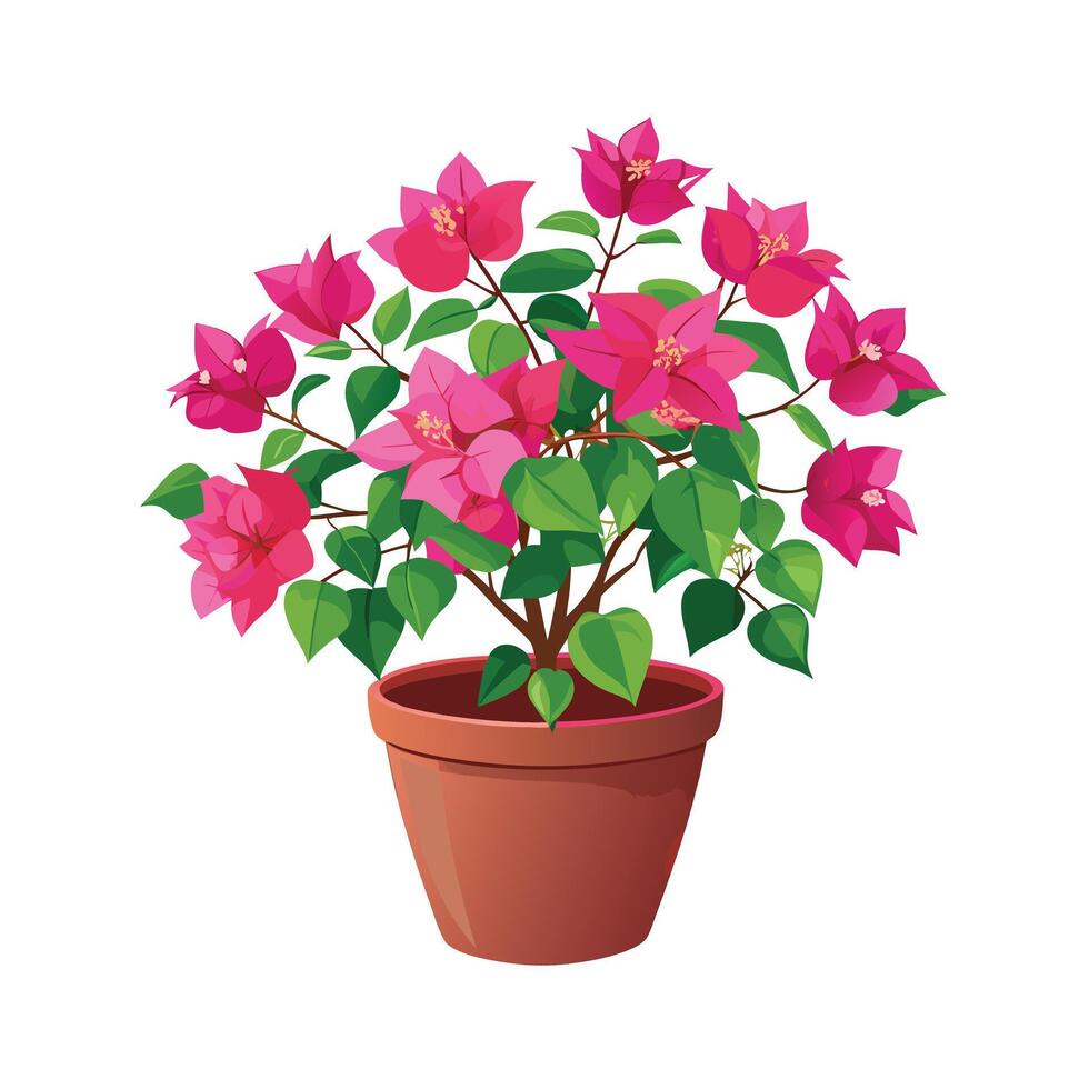 Beautiful Flowerpot Houseplant Illustration vector