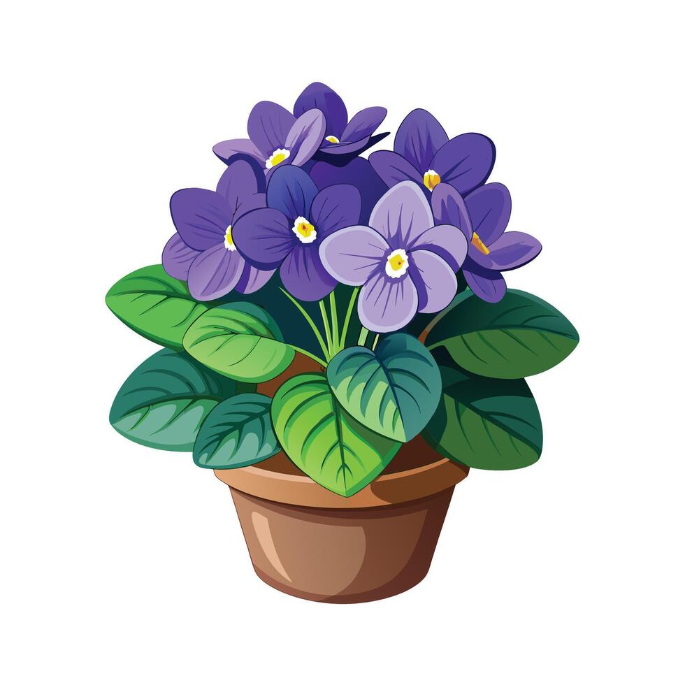 Beautiful Flowerpot Houseplant Illustration vector