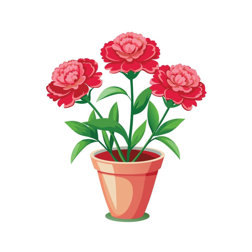 Beautiful Flowerpot Houseplant Illustration vector