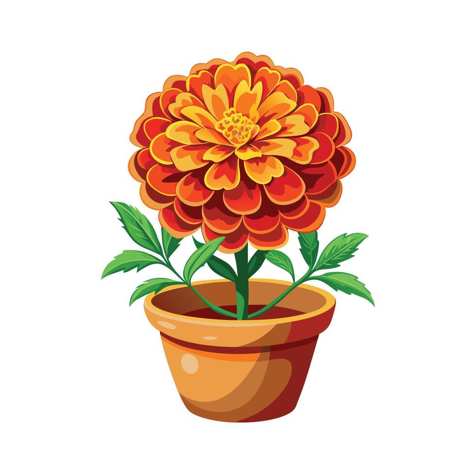 Beautiful Flowerpot Houseplant Illustration vector