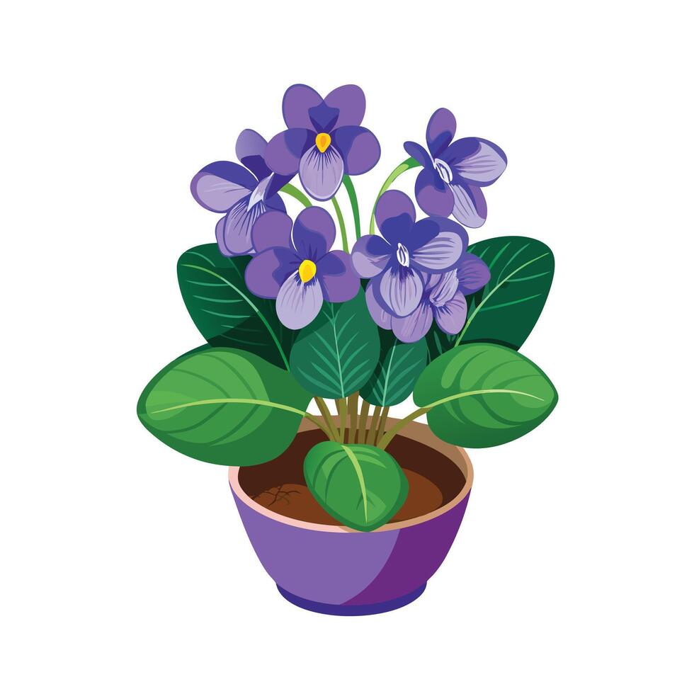 Beautiful Flowerpot Houseplant Illustration vector