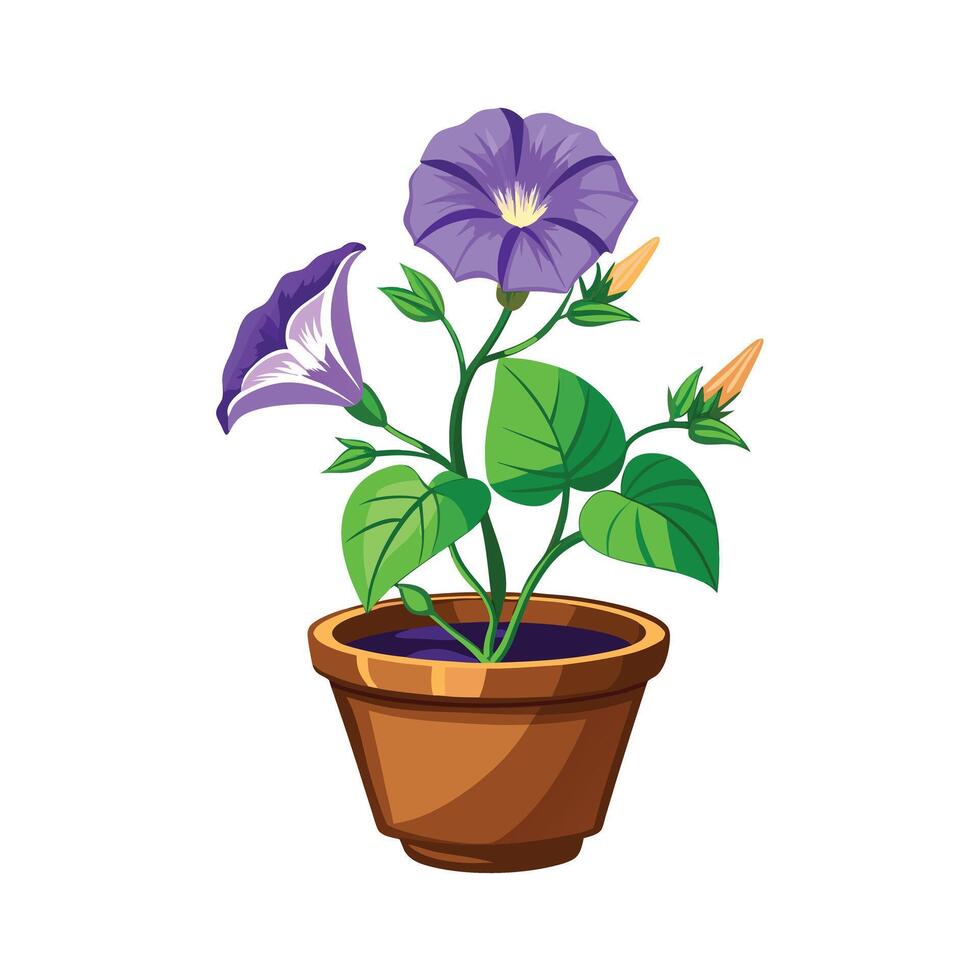 Beautiful Flowerpot Houseplant Illustration vector