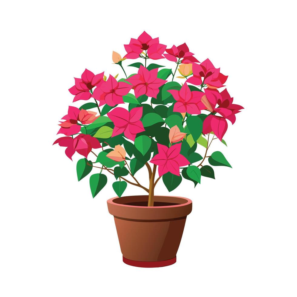 Beautiful Flowerpot Houseplant Illustration vector