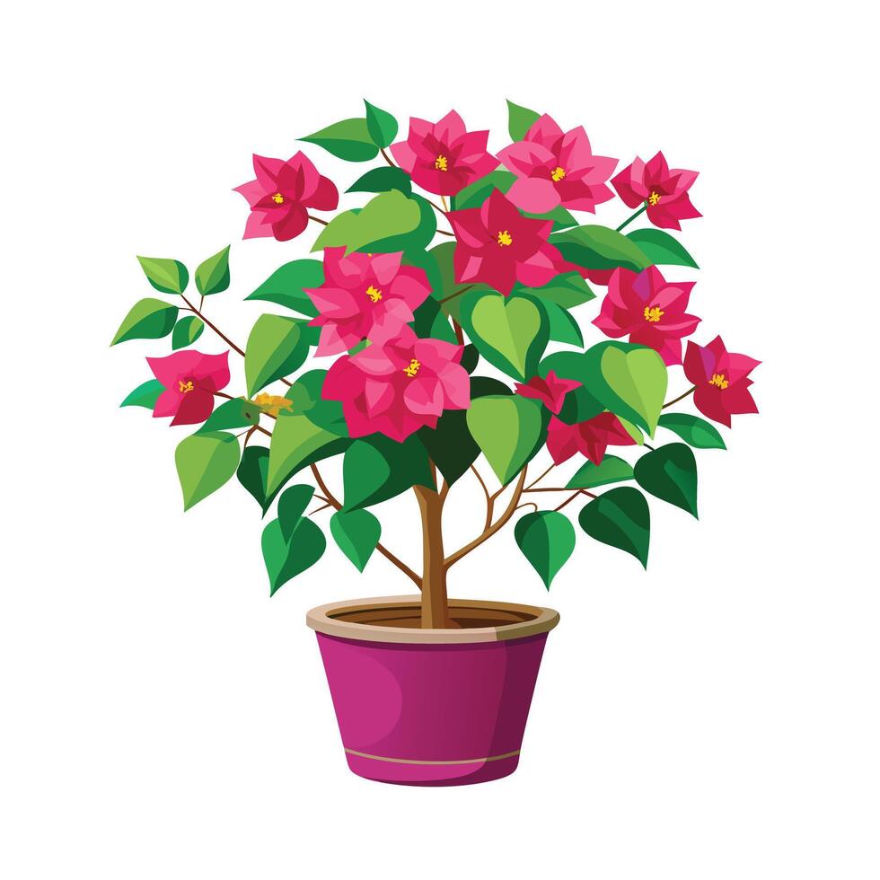 Beautiful Flowerpot Houseplant Illustration vector