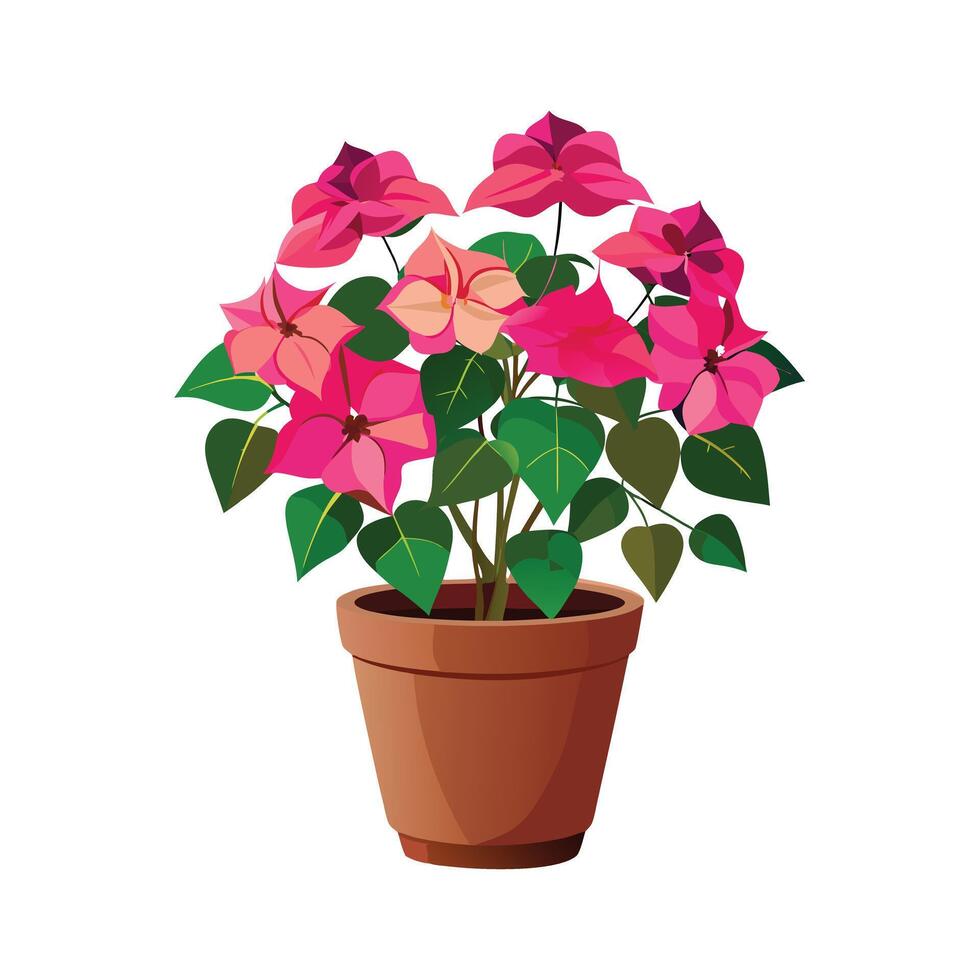 Beautiful Flowerpot Houseplant Illustration vector