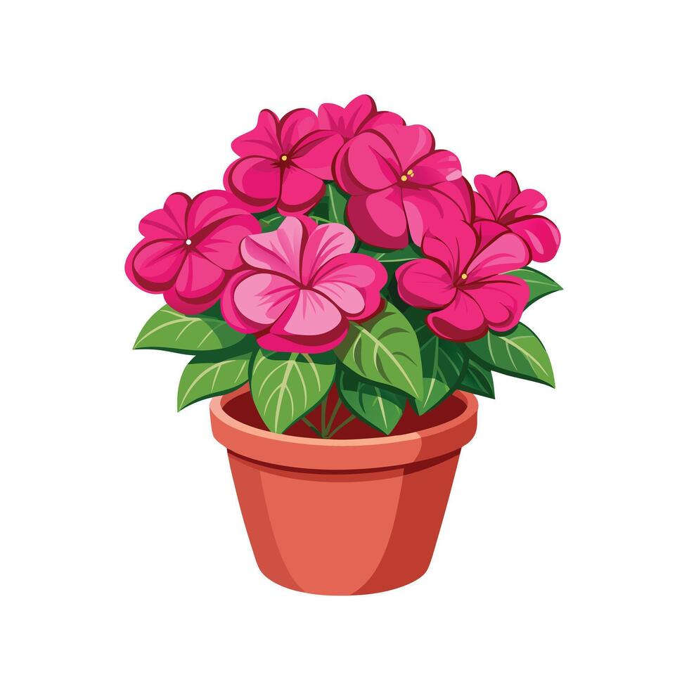 Beautiful Flowerpot Houseplant Illustration vector
