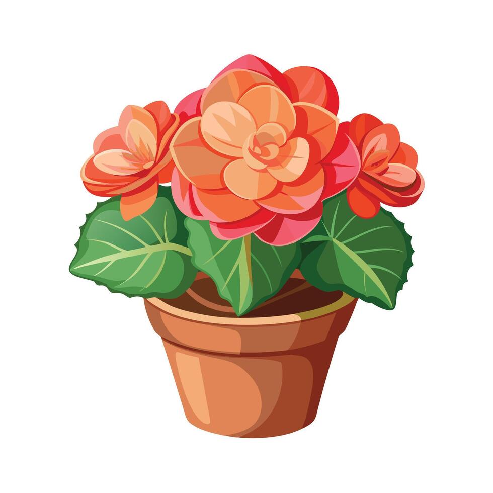 Beautiful Flowerpot Houseplant Illustration vector