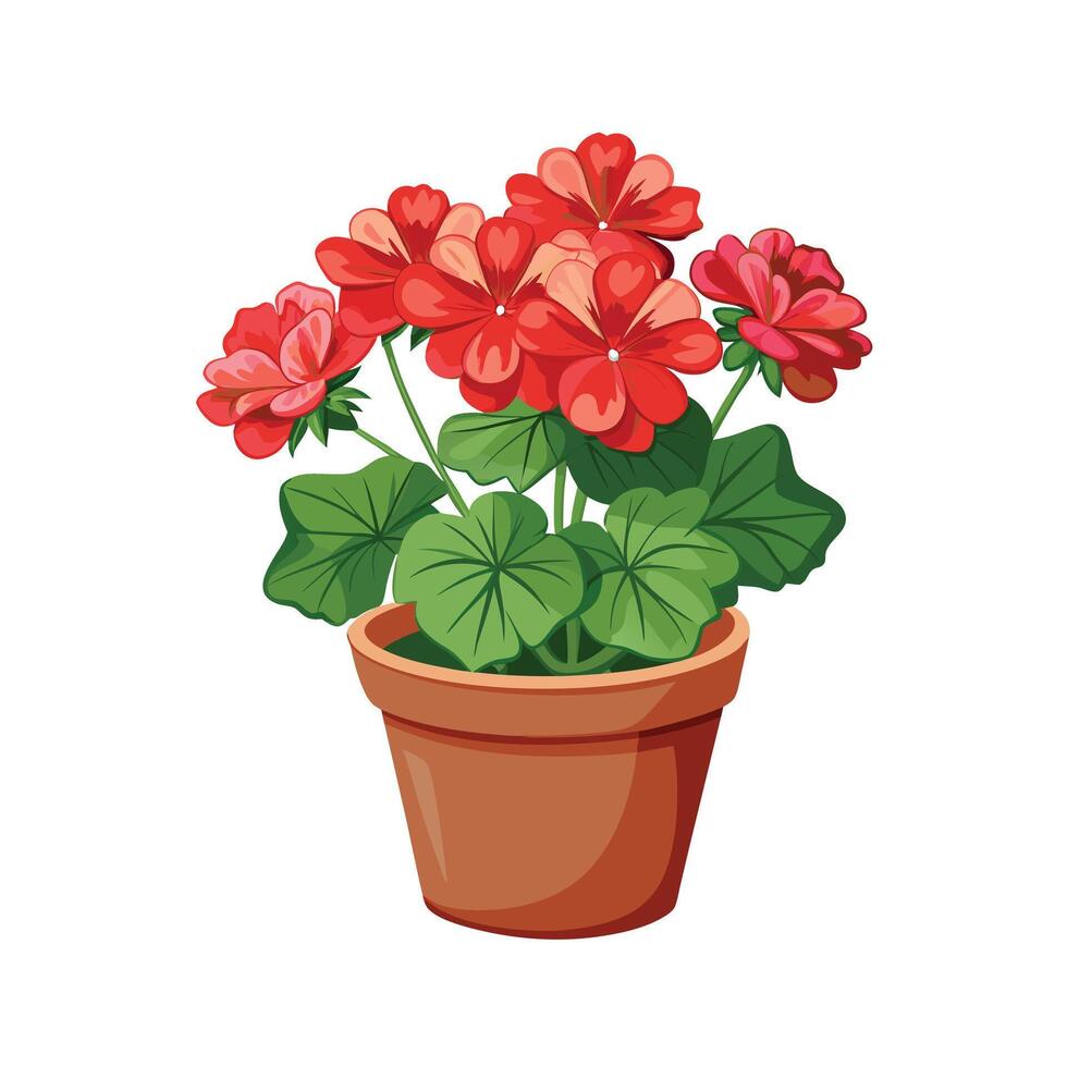 Beautiful Flowerpot Houseplant Illustration vector