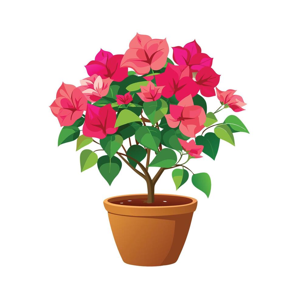 Beautiful Flowerpot Houseplant Illustration vector
