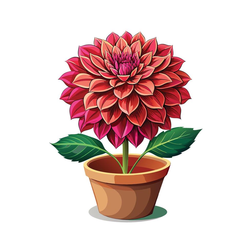 Beautiful Flowerpot Houseplant Illustration vector