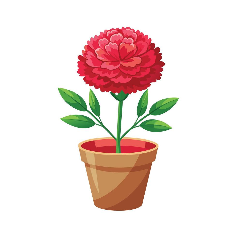 Beautiful Flowerpot Houseplant Illustration vector