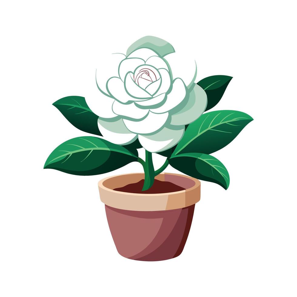Beautiful Flowerpot Houseplant Illustration vector