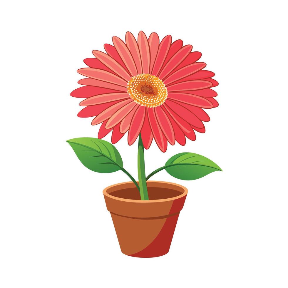Beautiful Flowerpot Houseplant Illustration vector