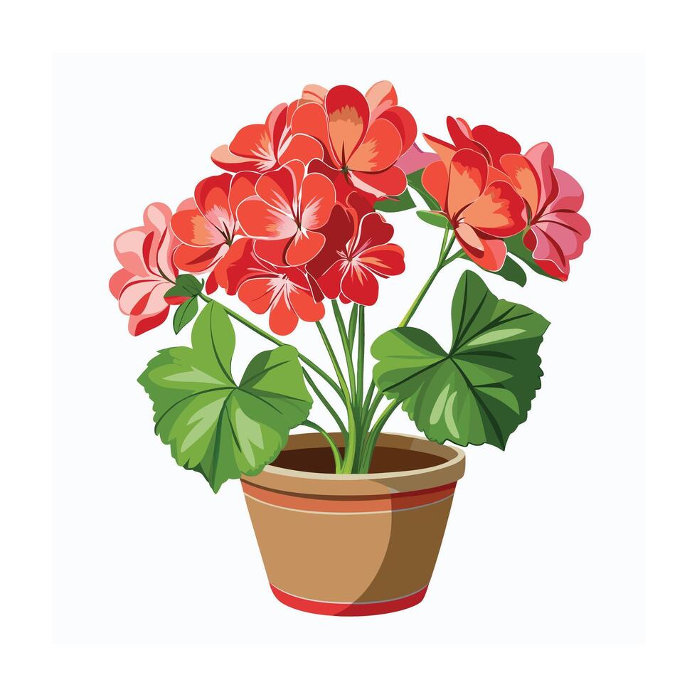Beautiful Flowerpot Houseplant Illustration vector