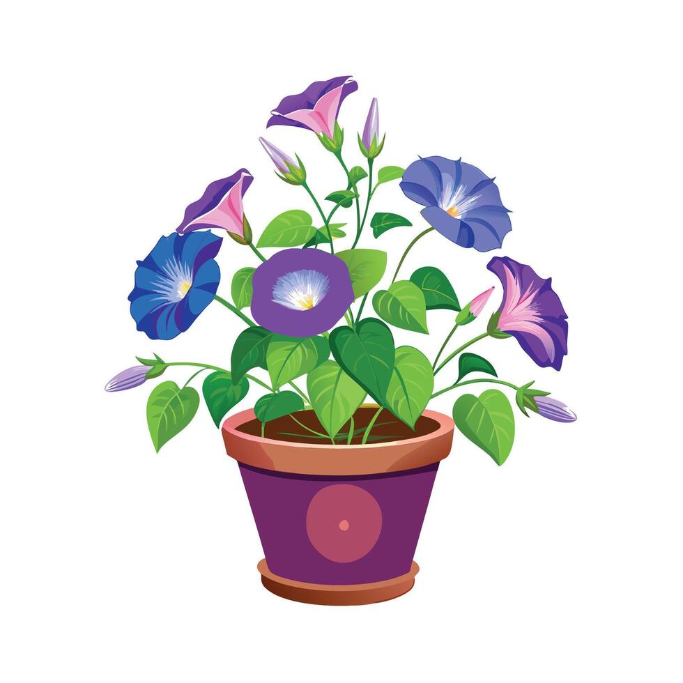 Beautiful Flowerpot Houseplant Illustration vector