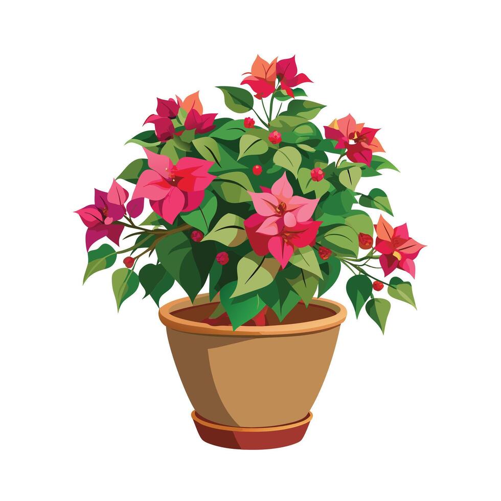 Beautiful Flowerpot Houseplant Illustration vector