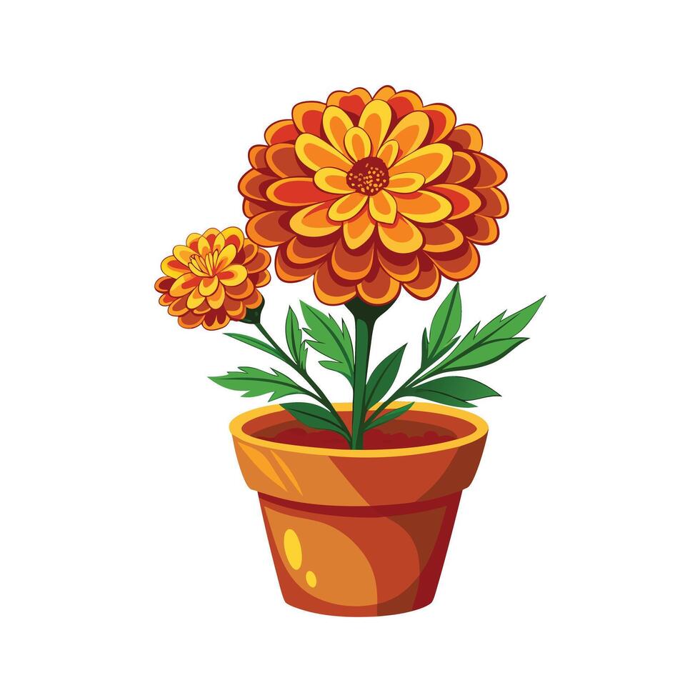 Beautiful Flowerpot Houseplant Illustration vector