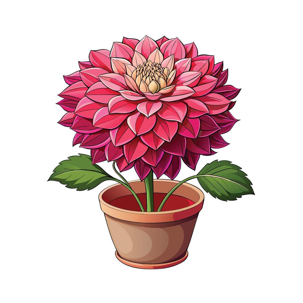 Beautiful Flowerpot Houseplant Illustration vector