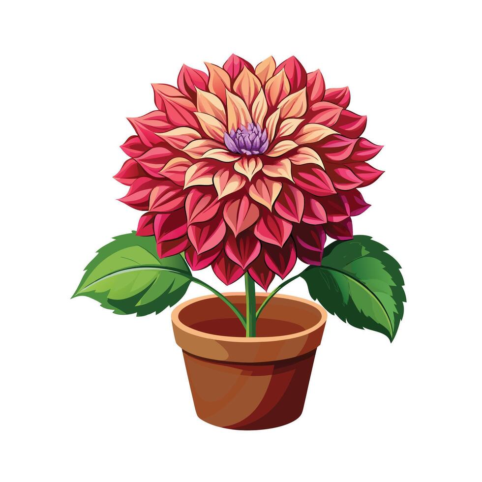 Beautiful Flowerpot Houseplant Illustration vector