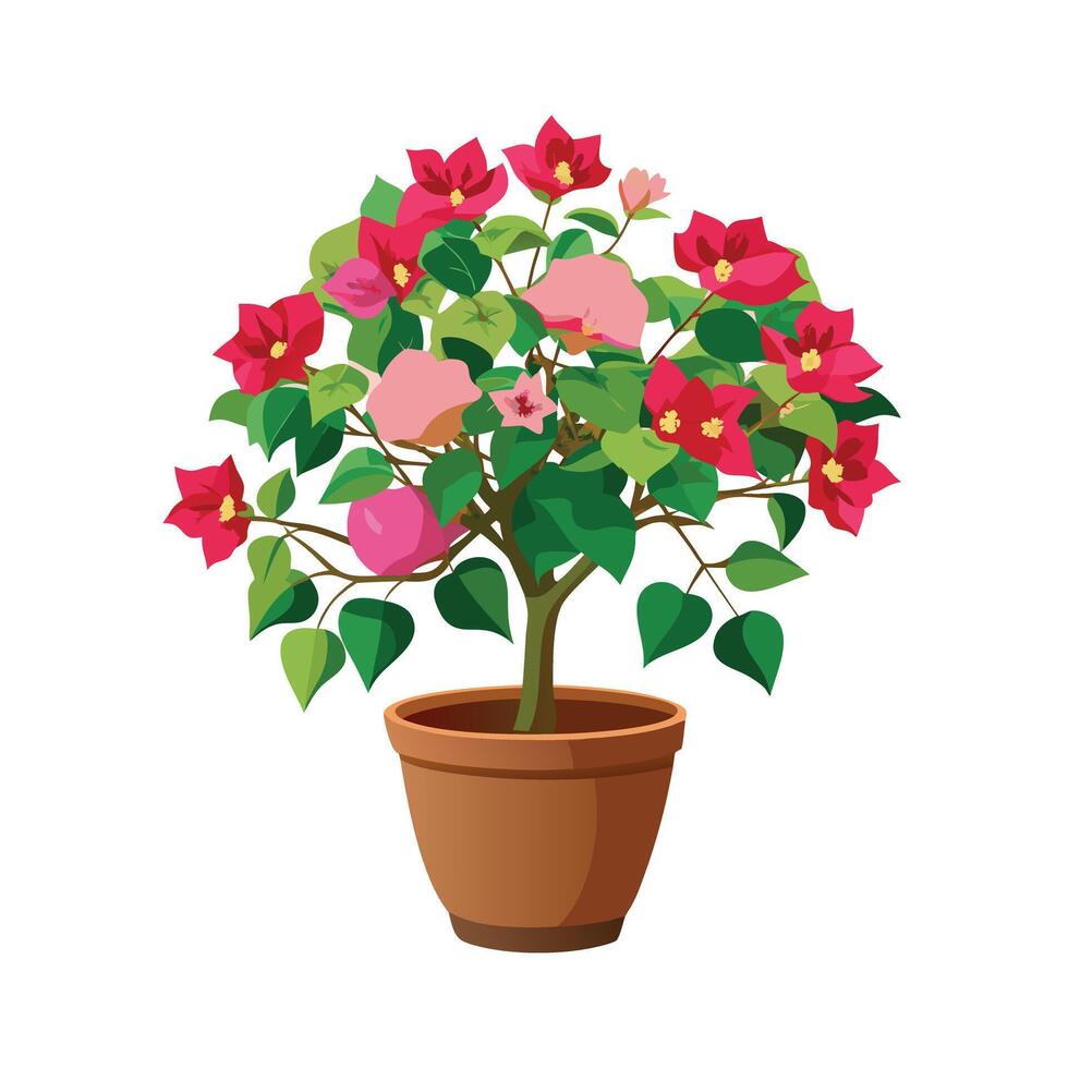 Beautiful Flowerpot Houseplant Illustration vector