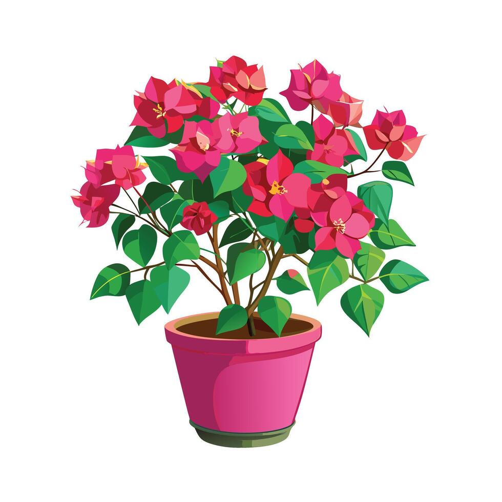 Beautiful Flowerpot Houseplant Illustration vector