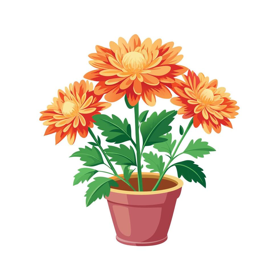 Beautiful Flowerpot Houseplant Illustration vector