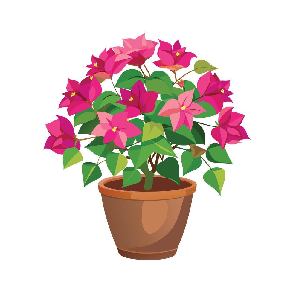 Beautiful Flowerpot Houseplant Illustration vector