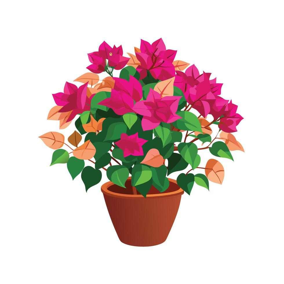 Beautiful Flowerpot Houseplant Illustration vector