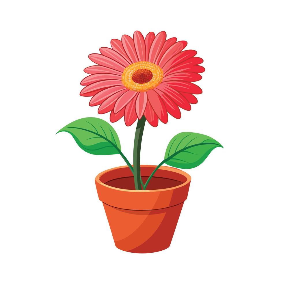 Beautiful Flowerpot Houseplant Illustration vector