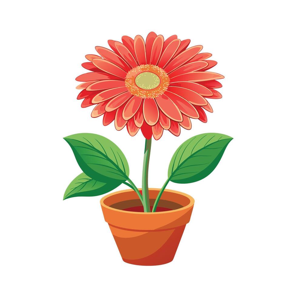 Beautiful Flowerpot Houseplant Illustration vector