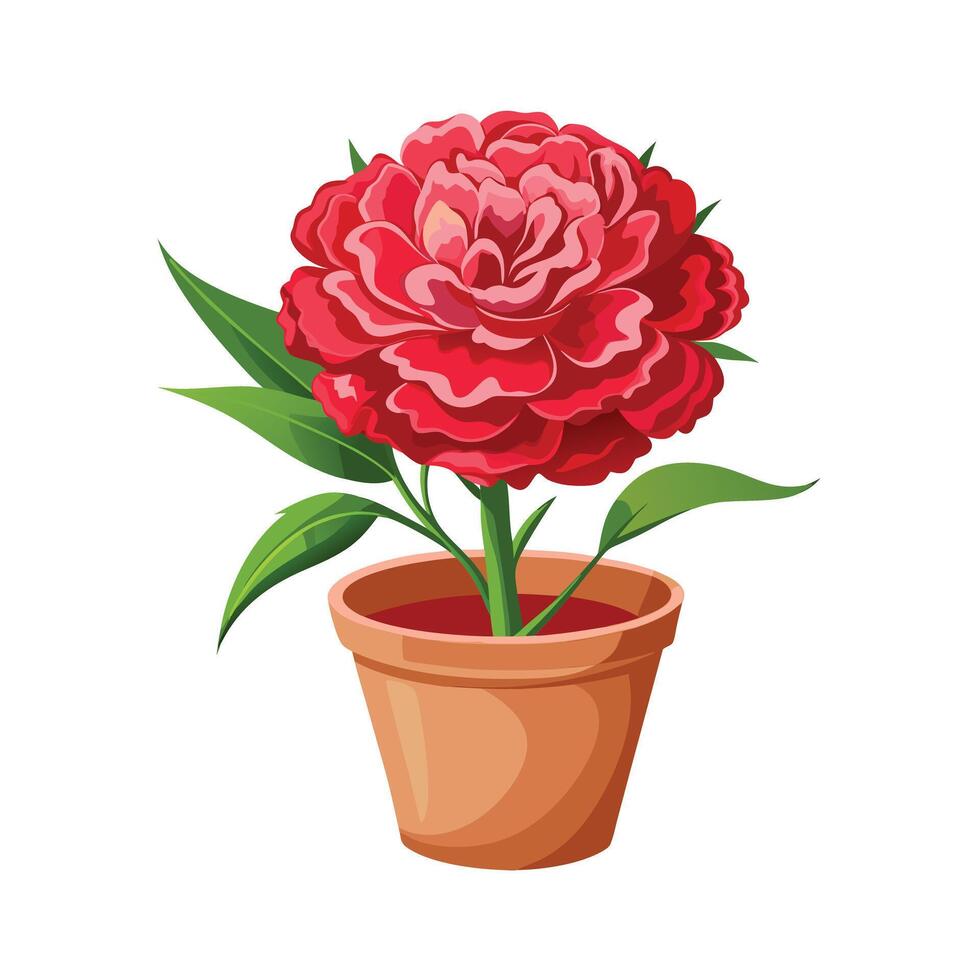 Beautiful Flowerpot Houseplant Illustration vector