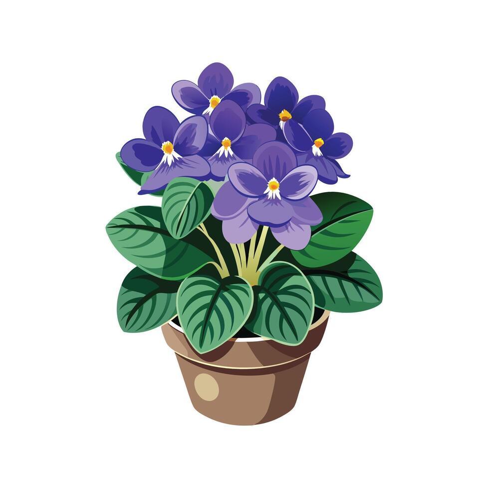 Beautiful Flowerpot Houseplant Illustration vector
