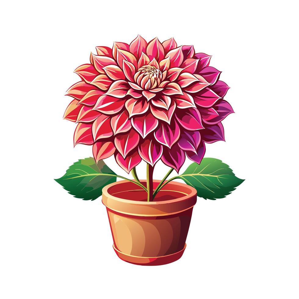Beautiful Flowerpot Houseplant Illustration vector
